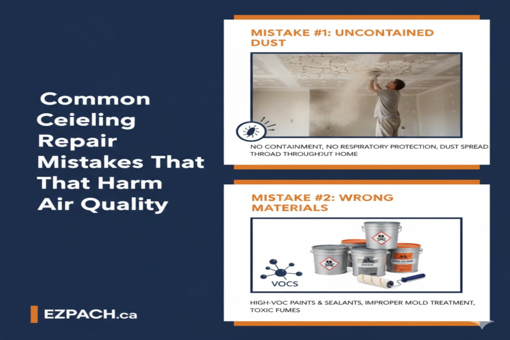 Common Ceiling Repair Mistakes That Harm Air Quality