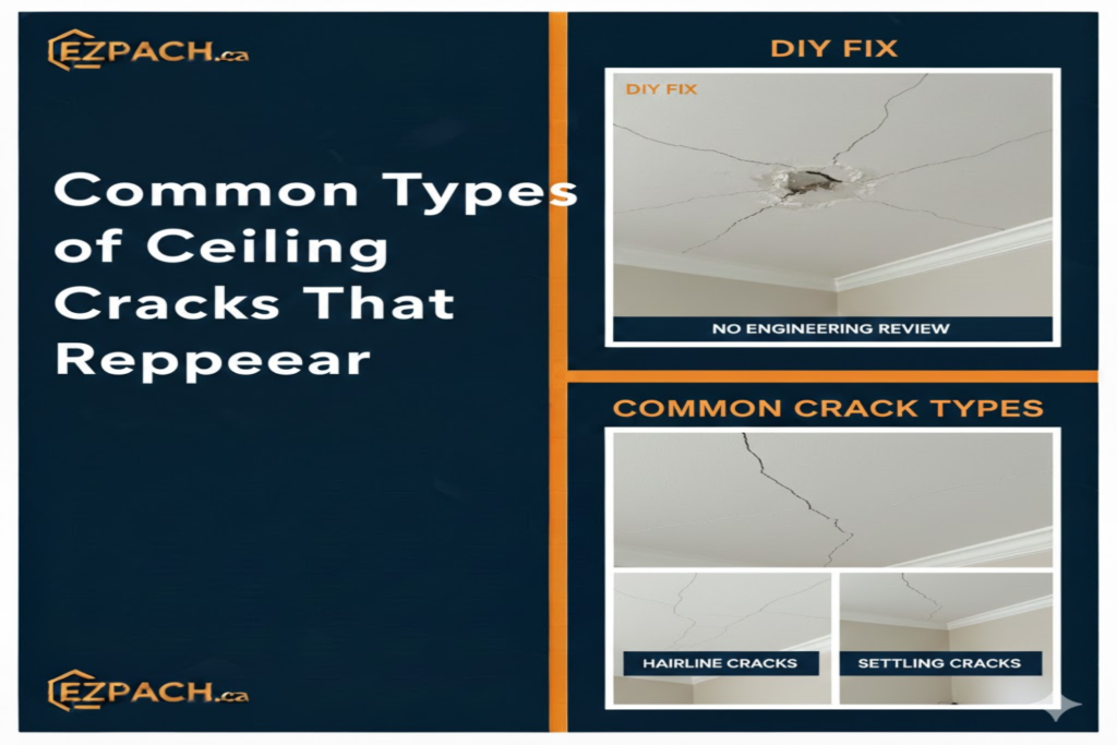 Common Types of Ceiling Cracks That Reappear