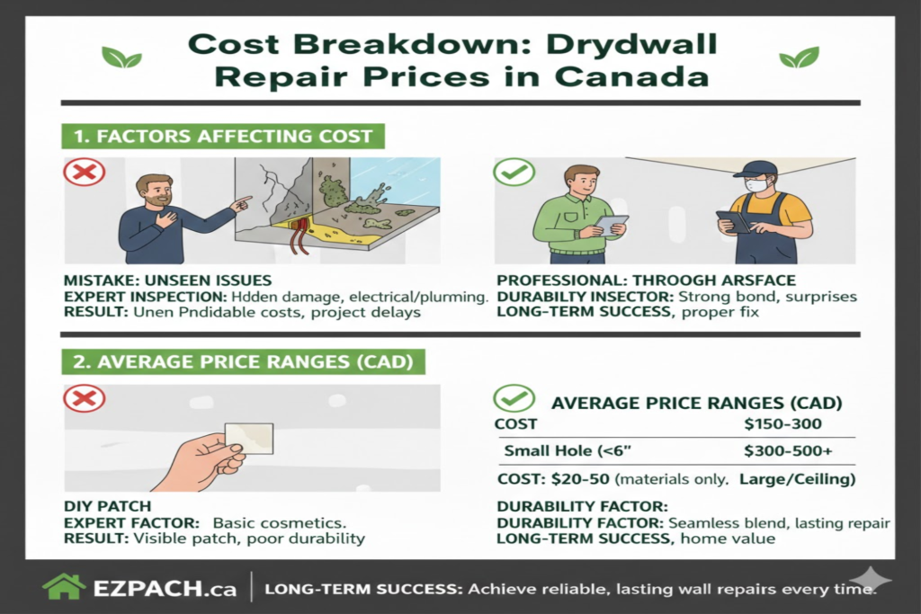 Cost Breakdown: Drywall Repair Prices in Canada