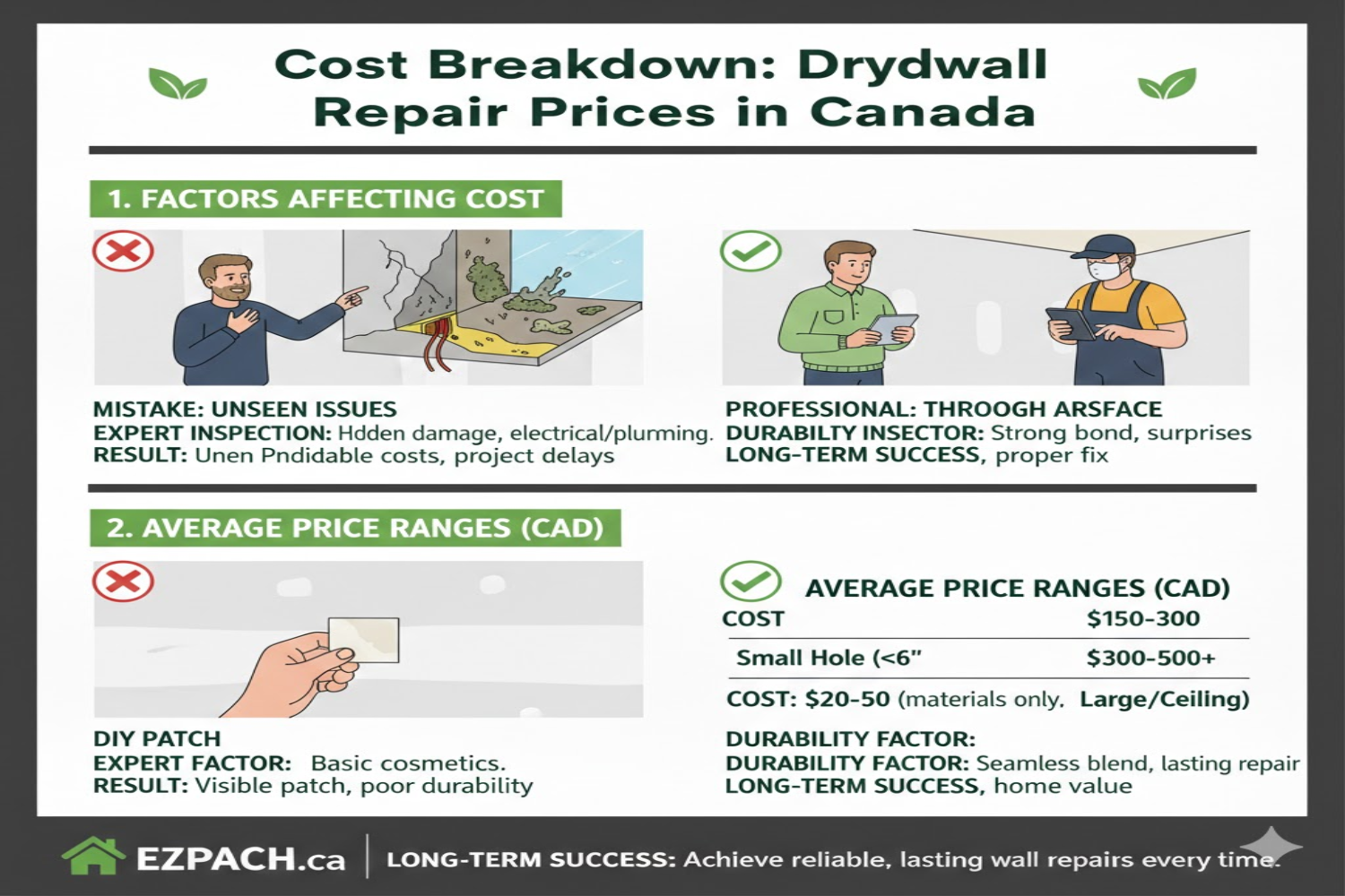 Cost Breakdown: Drywall Repair Prices in Canada