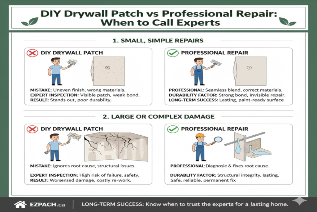 DIY Drywall Patch vs Professional Repair: When to Call Experts