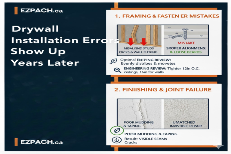 Overdriven Fasteners Drywall Installation Errors That Show Up Years Later - EZ PATCH