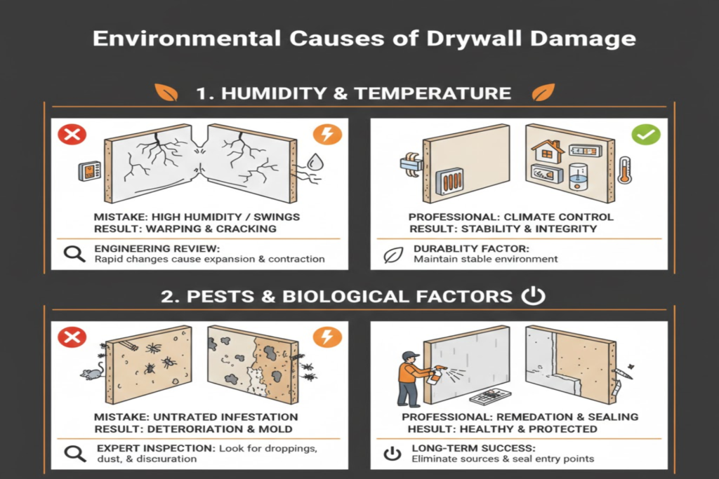 Environmental Causes of Drywall Damage