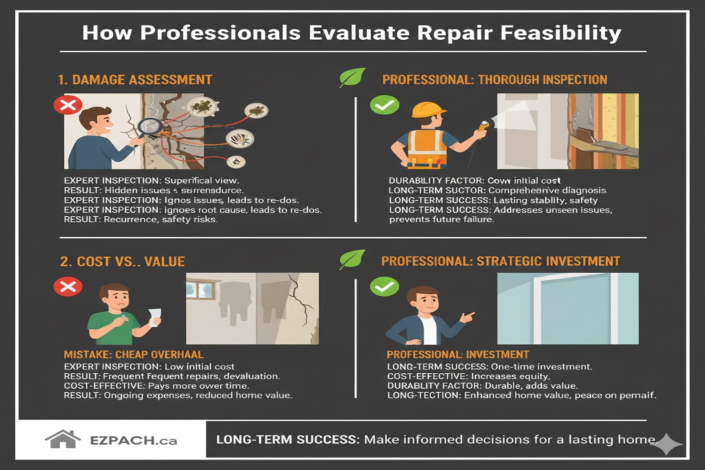 How Professionals Evaluate Repair Feasibility