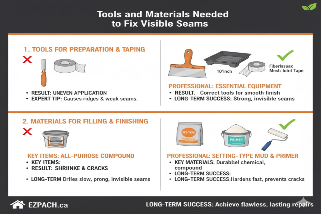 Tools and Materials Needed to Fix Visible Seams