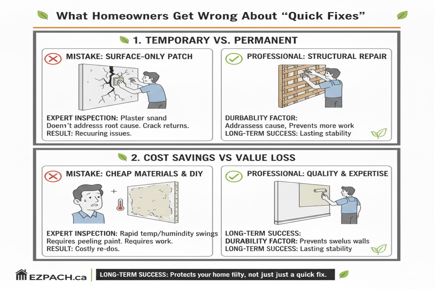 What Homeowners Get Wrong About “Quick Fixes” - EZ PATCH