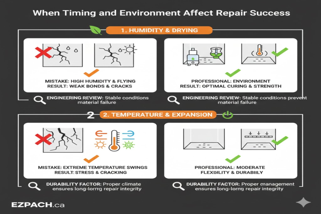 When Timing and Environment Affect Repair Success