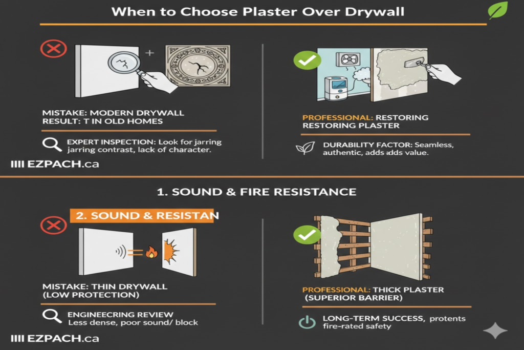 When to Choose Plaster Over Drywall